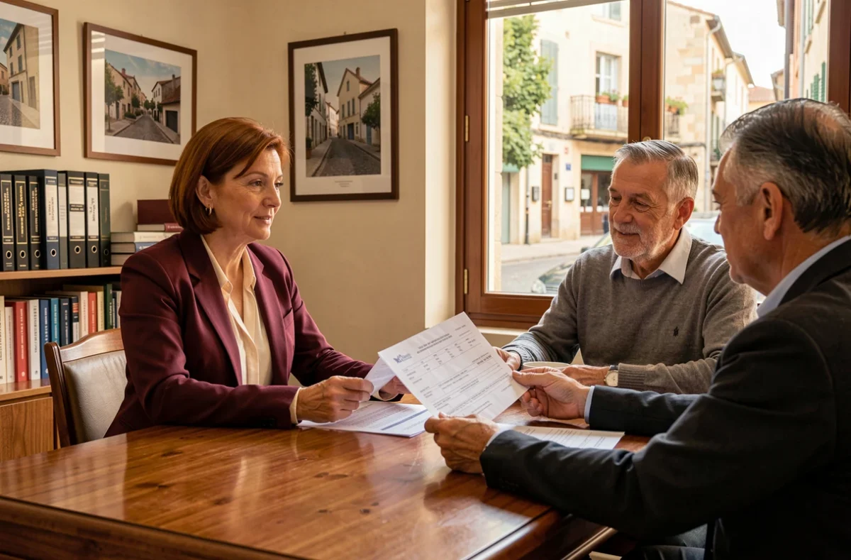Conseillère ACE Crédit Montpellier accompagnant un couple dans leur démarche de financement immobilier en agence locale