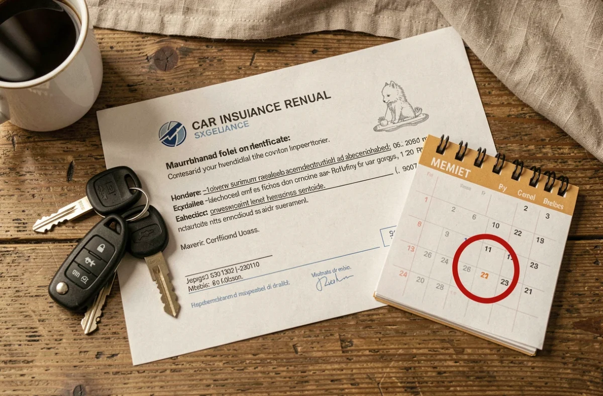 Certificat d'assurance auto, clés de voiture et calendrier symbolisant la durée pour atteindre le bonus 50