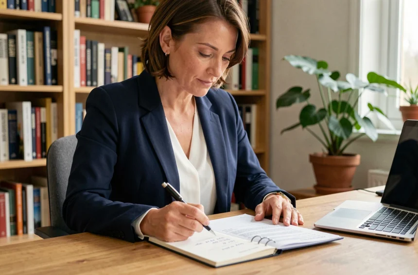 Femme consultant des relevés bancaires à son bureau pour comparer le Livret A classique et le Livret A Sup du CIC en 2026