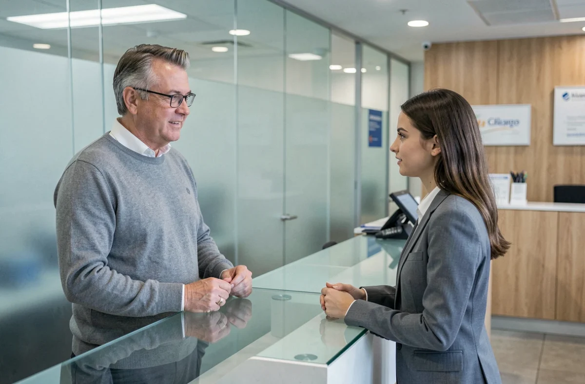 Client et conseiller bancaire discutant des options d'épargne Livret A Sup et Livret A classique au CIC en agence
