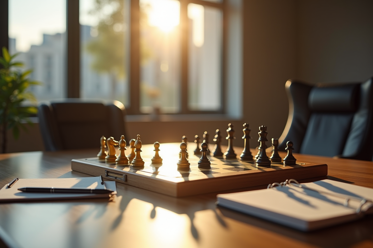 Echiquier avec pièces d