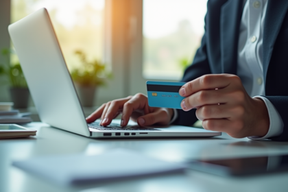 Espace de travail moderne avec paiement en ligne sécurisé