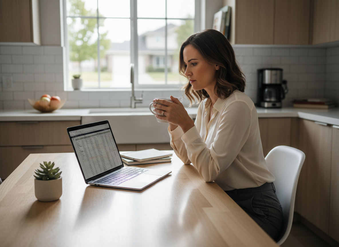 Femme en tenue professionnelle dans une cuisine moderne