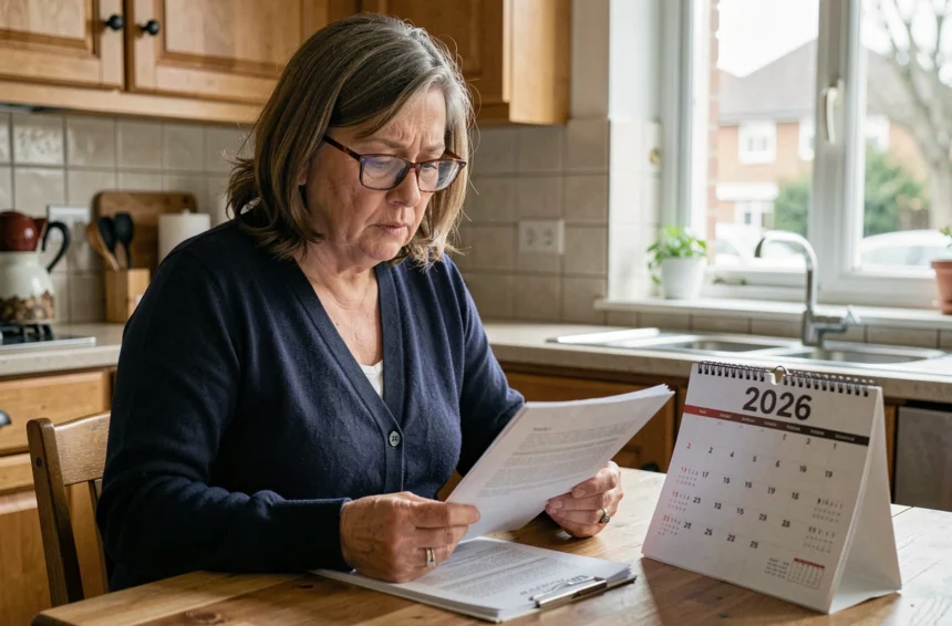 Femme consultant le calendrier de paiement de la pension d'invalidité 2026 à domicile