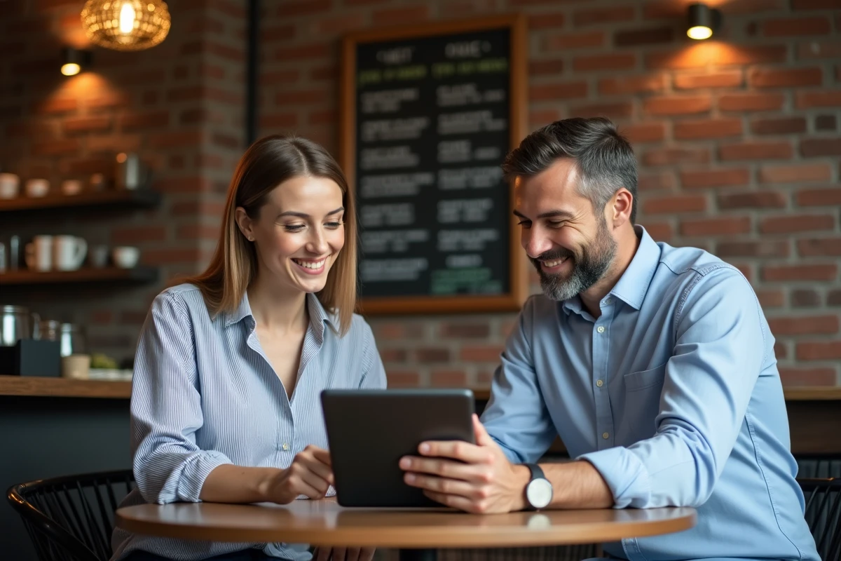 Femme freelance vérifiant une confirmation de paiement sur sa tablette